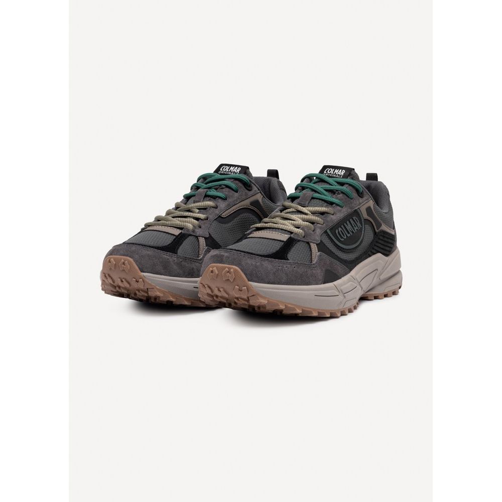Black Polyester Athletic Sneakers