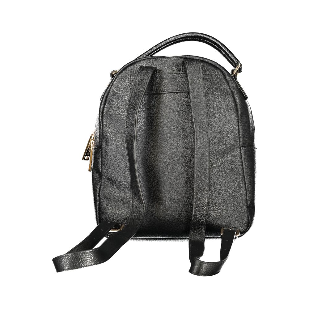 Black Polyurethane Women Backpack
