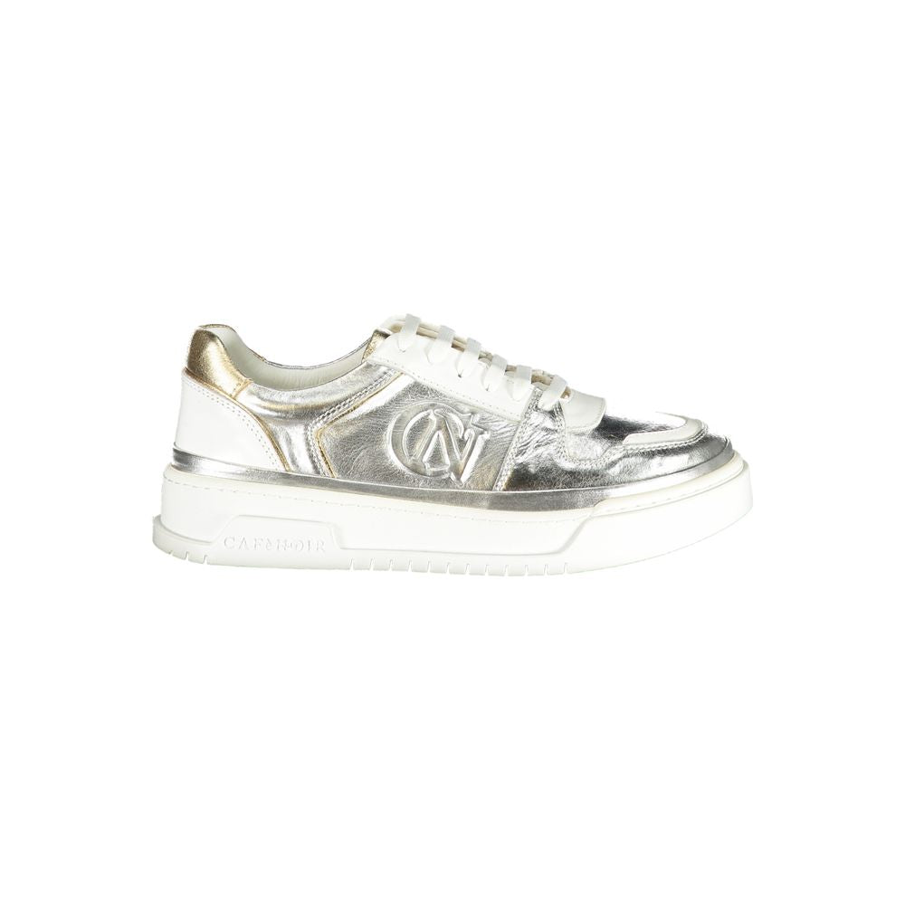 Gray Leather Athletic Sneakers