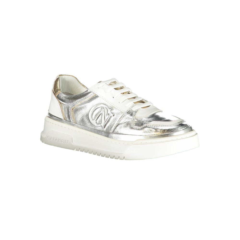 Gray Leather Athletic Sneakers