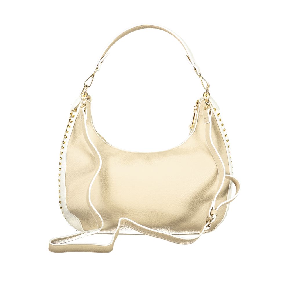 Beige Polyurethane Women Handbag