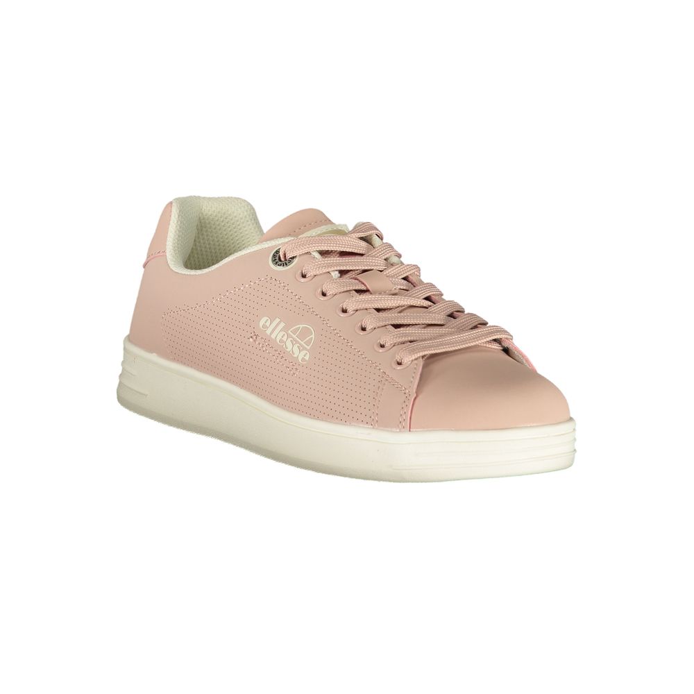 Pink Polyester Athletic Sneakers