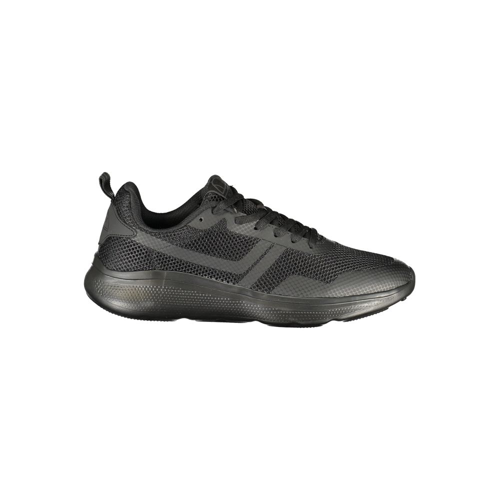 Black Polyester Athletic Sneakers