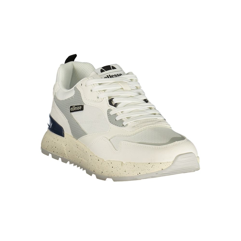 White Polyurethane Men Sneaker