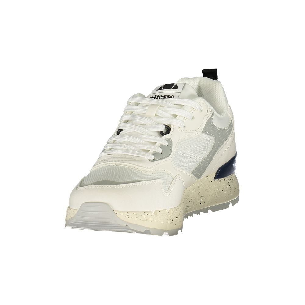 White Polyurethane Men Sneaker