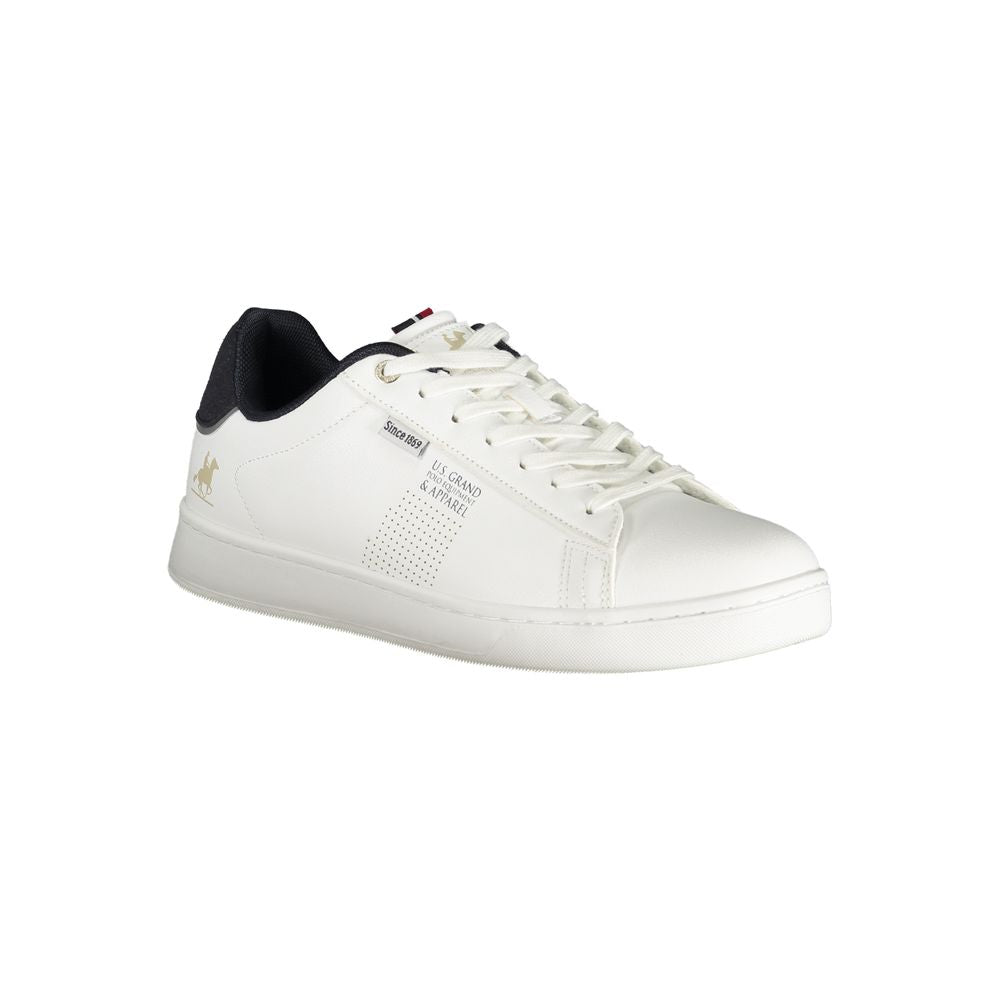 White Polyurethane Men's Sneaker