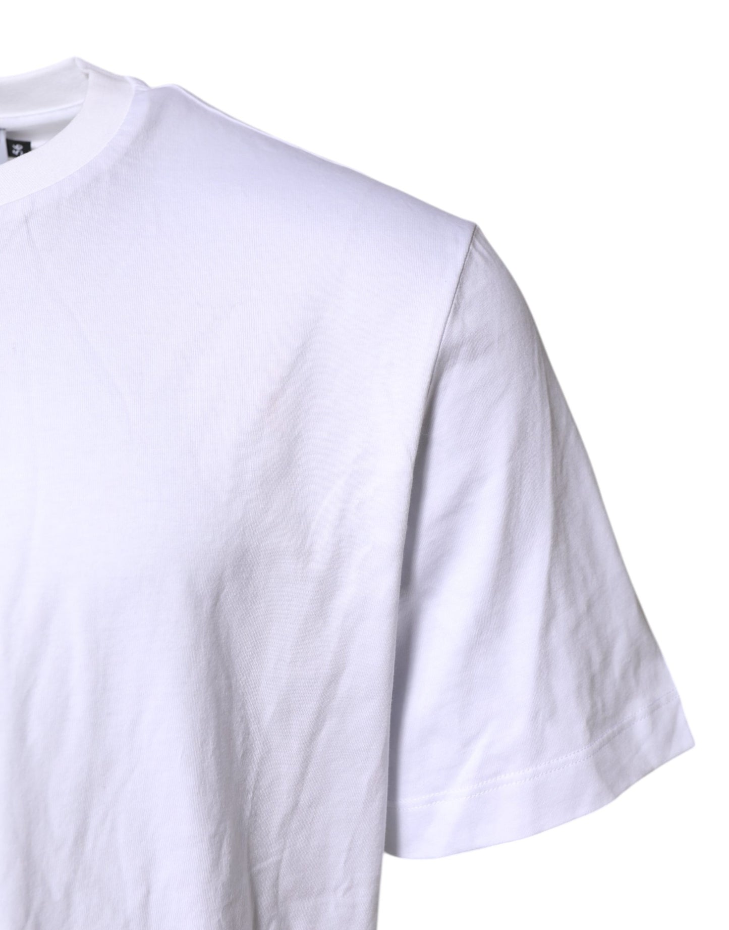 White Cotton DG Logo Embroidery Men T-shirt