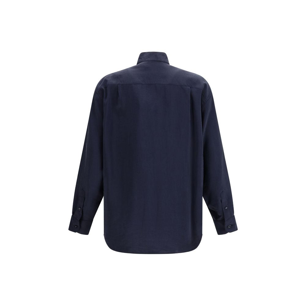 Blue Silk Dress Shirt