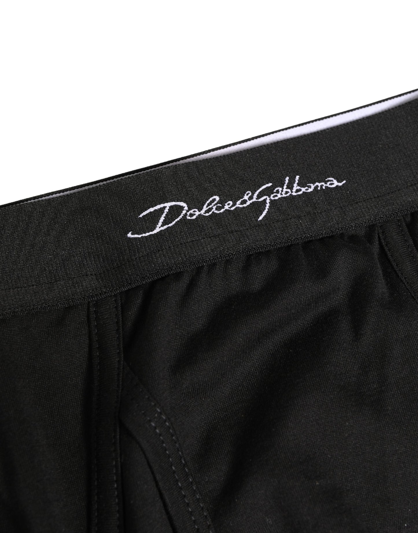 Black Silk Logo Waistband Men Brief Underwear