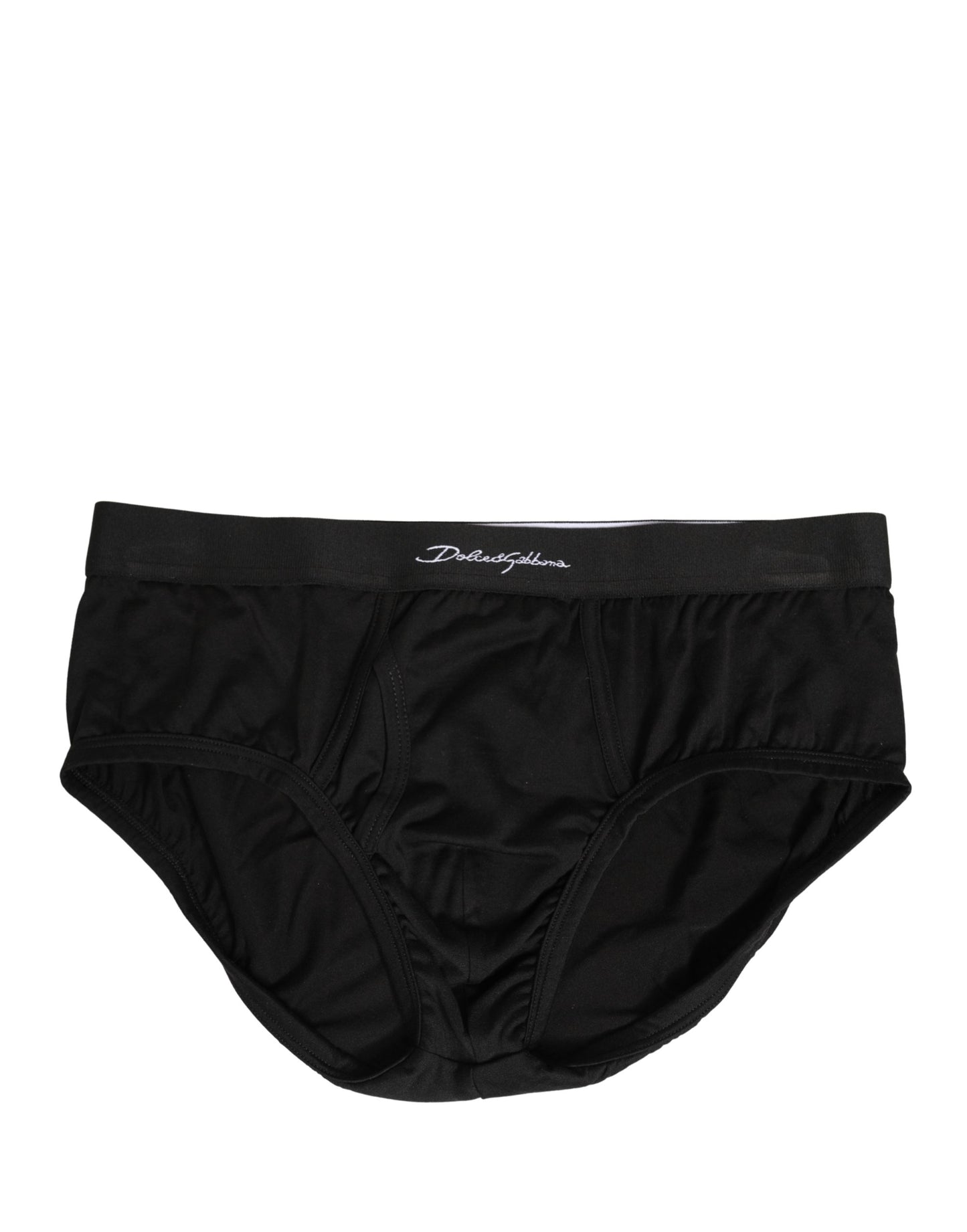 Black Silk Logo Waistband Men Brief Underwear