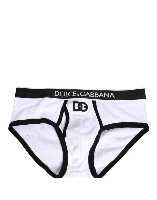 White Cotton Ribbed Men Brando Brief Underwear