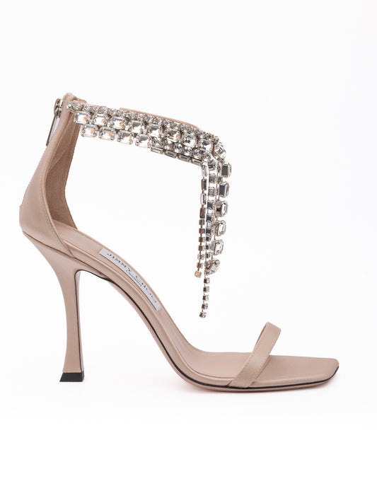 Powder Pink Satin Verity 100 Sandals