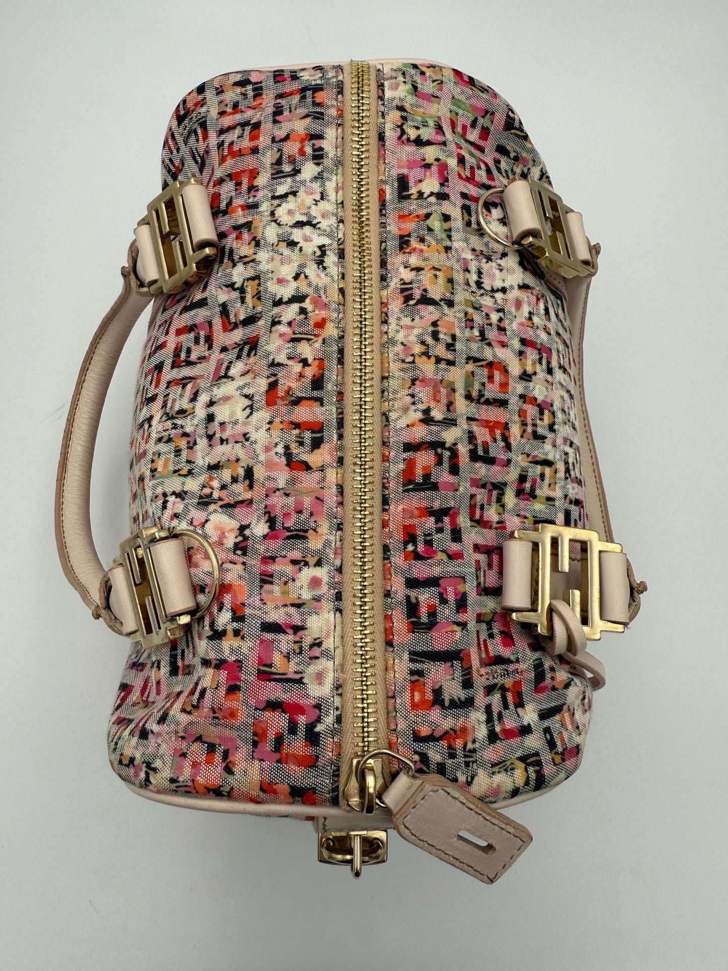 FENDI Bauletto FF Fabric Flowers Handbag