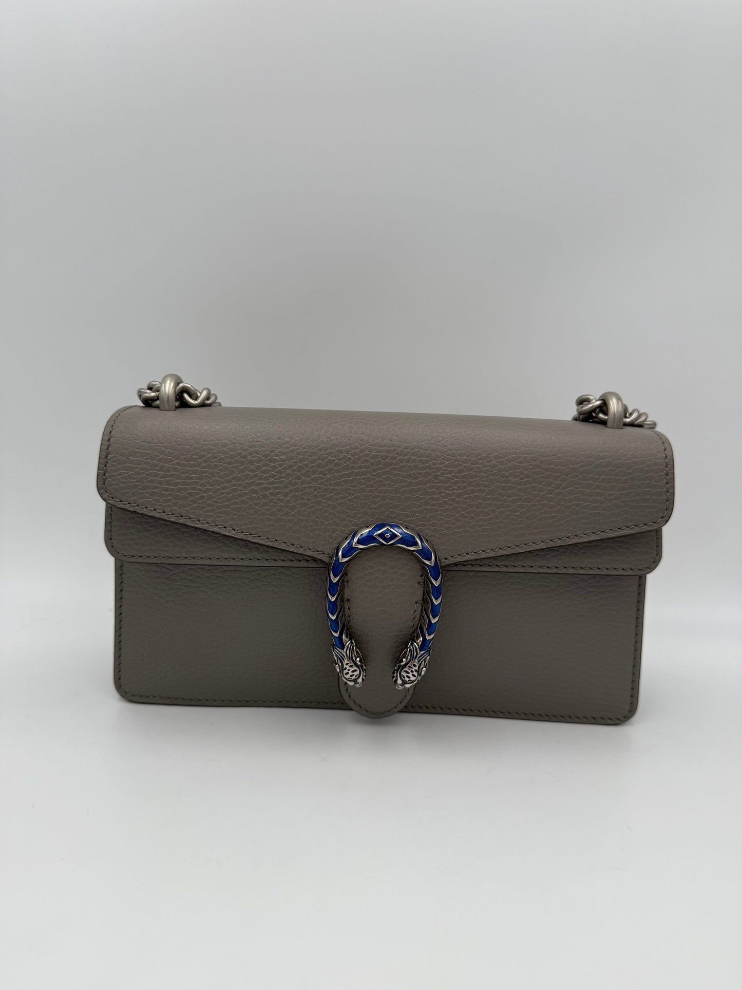 GUCCI DIONYSUS Hammered Leather Grey Handbag