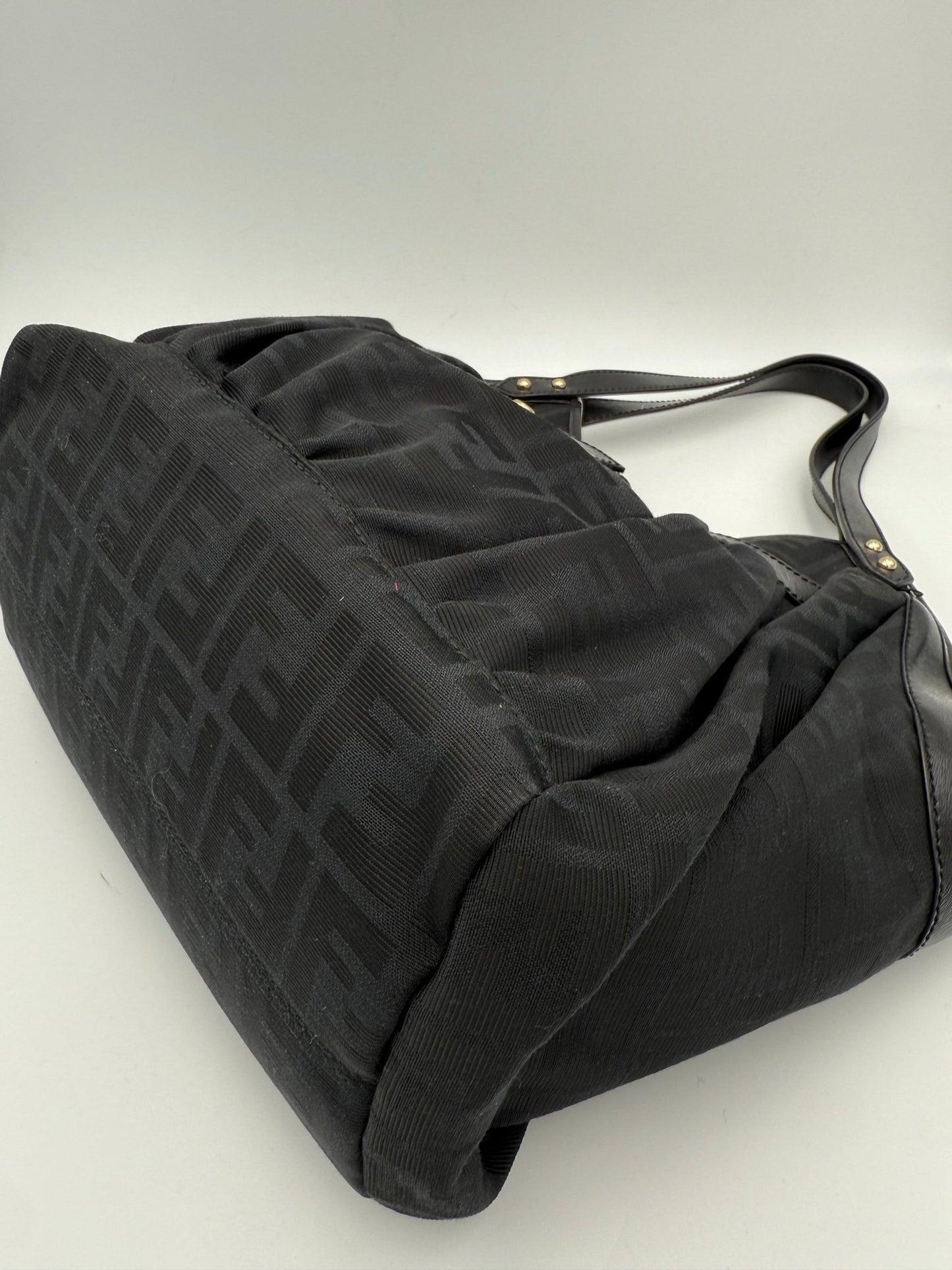 FENDI Hobo FF Zucca Black Shoulder Bag