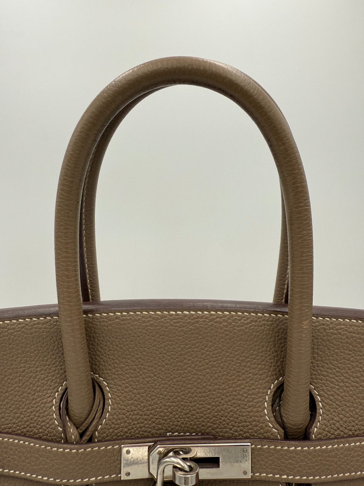 HERMÈS BIRKIN 35 Clemence Etoupe Handbag