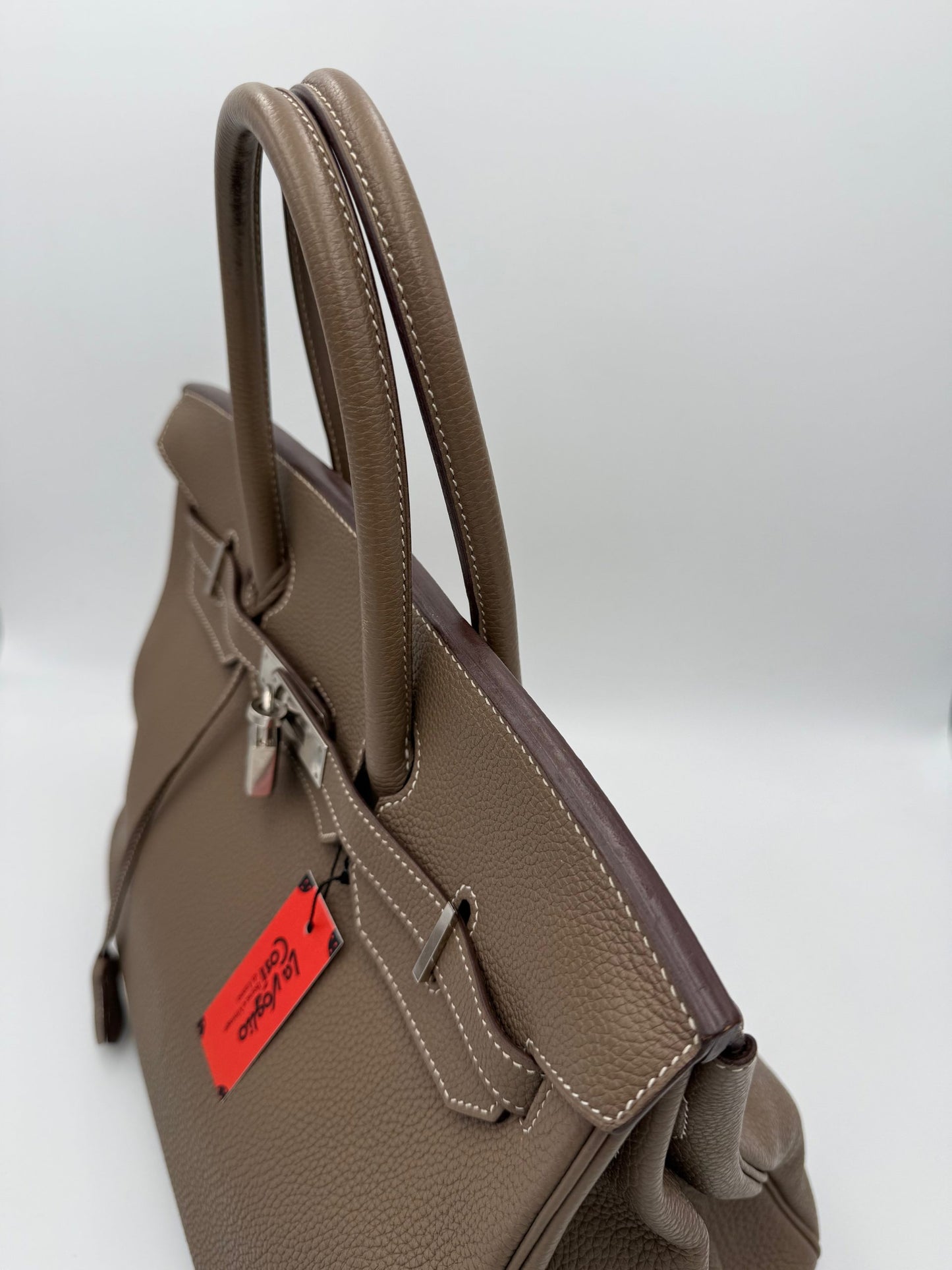 HERMÈS BIRKIN 35 Clemence Etoupe Handbag