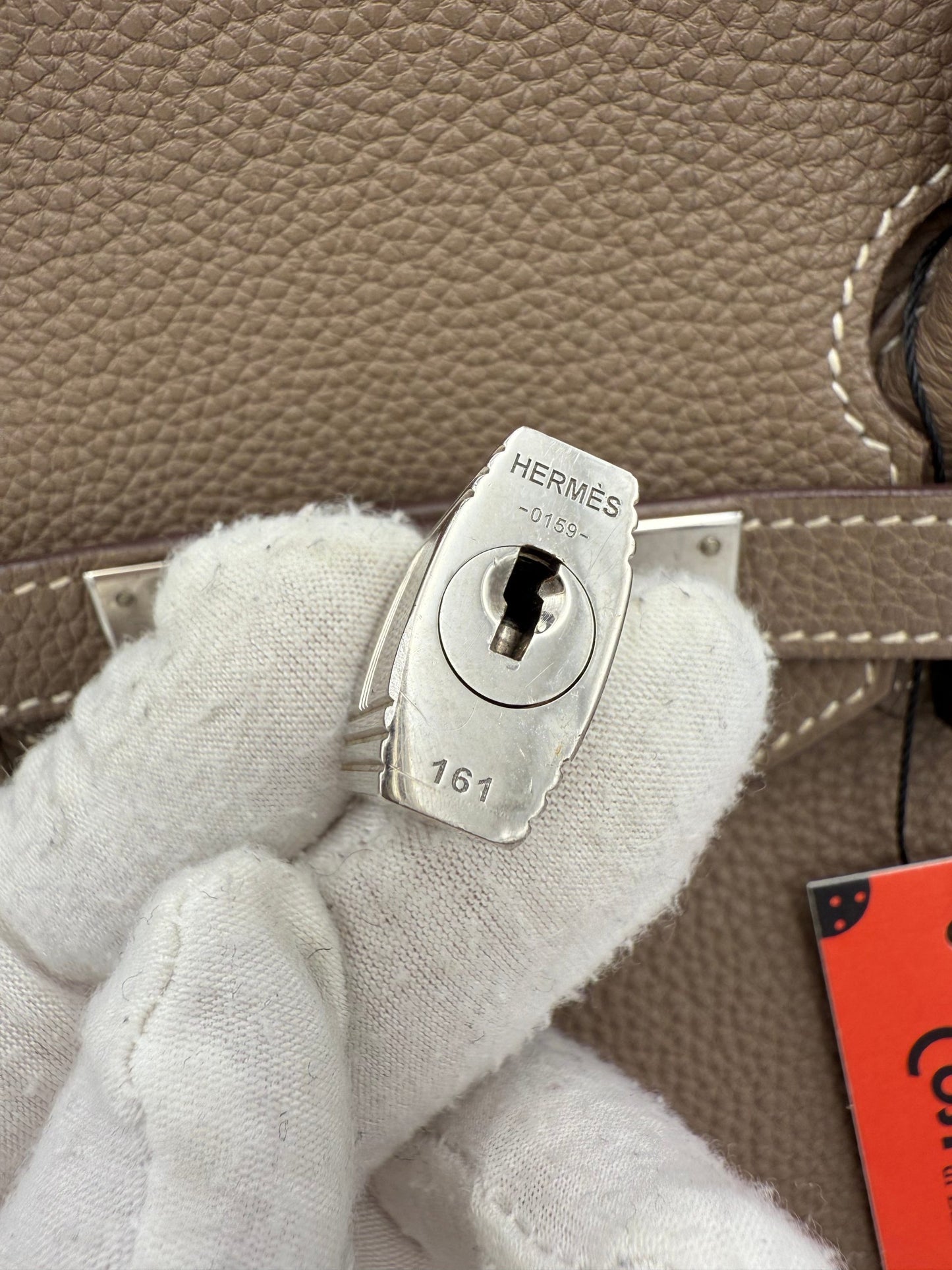 HERMÈS BIRKIN 35 Clemence Etoupe Handbag