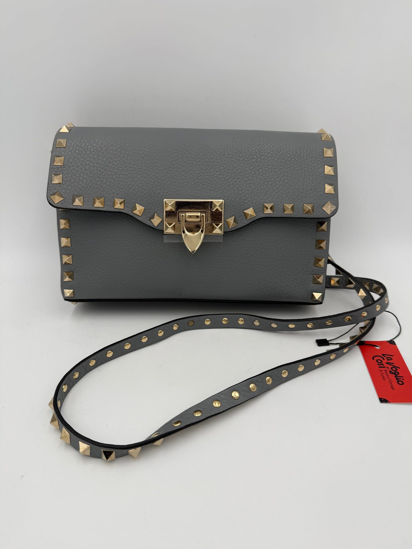 VALENTINO GARAVANI Rockstud Small Grey Handbag