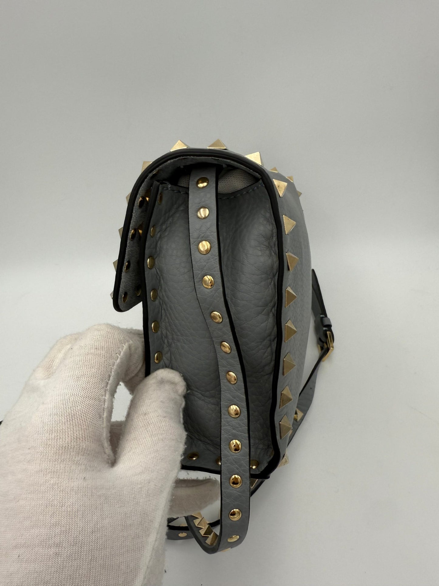 VALENTINO GARAVANI Rockstud Small Grey Handbag