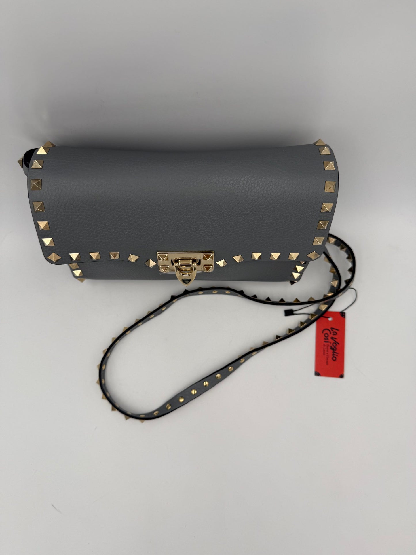 VALENTINO GARAVANI Rockstud Small Grey Handbag