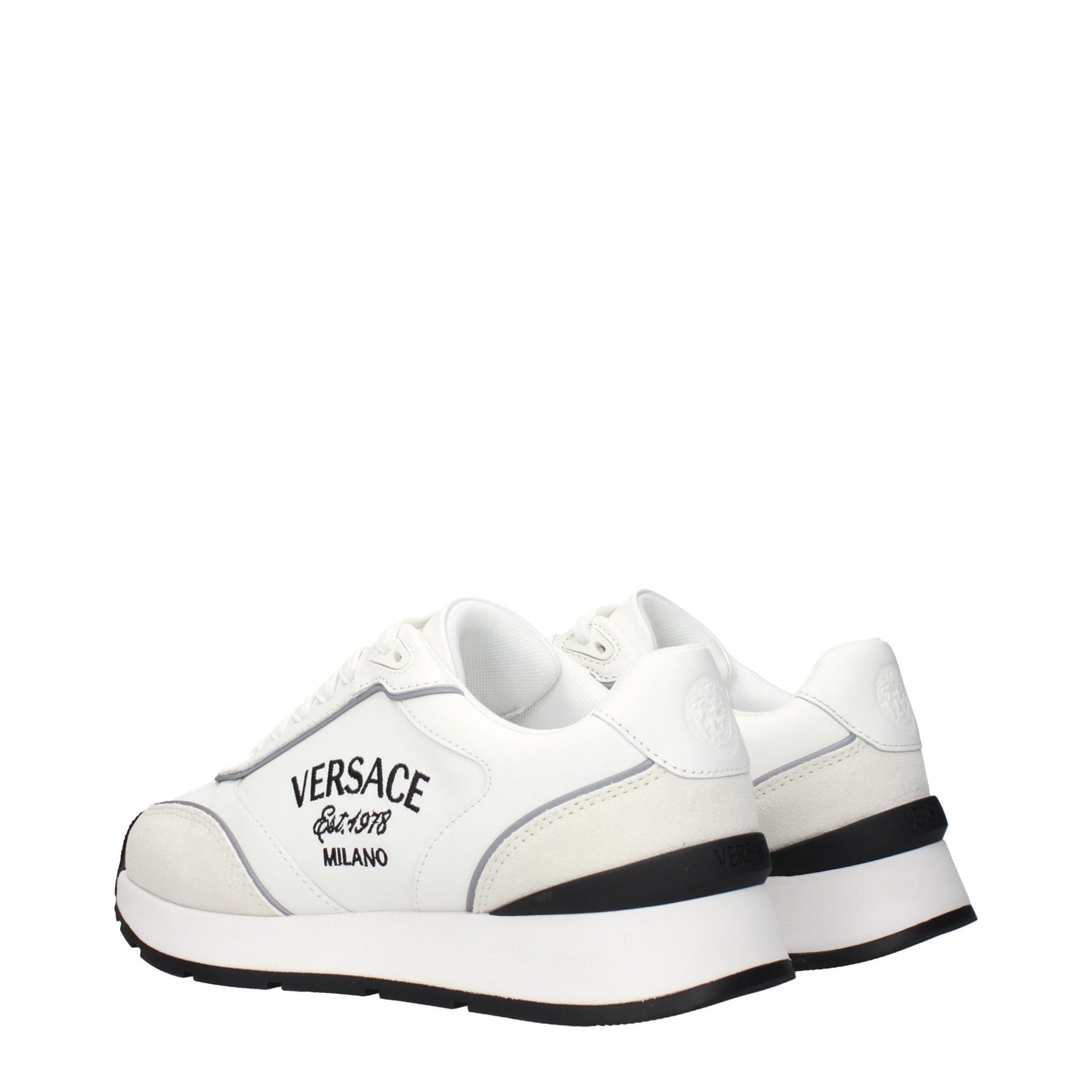 White Leather Low Top Sneakers