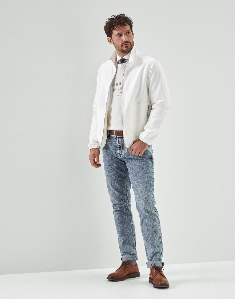 Beige Cotton Full-Length Jacket