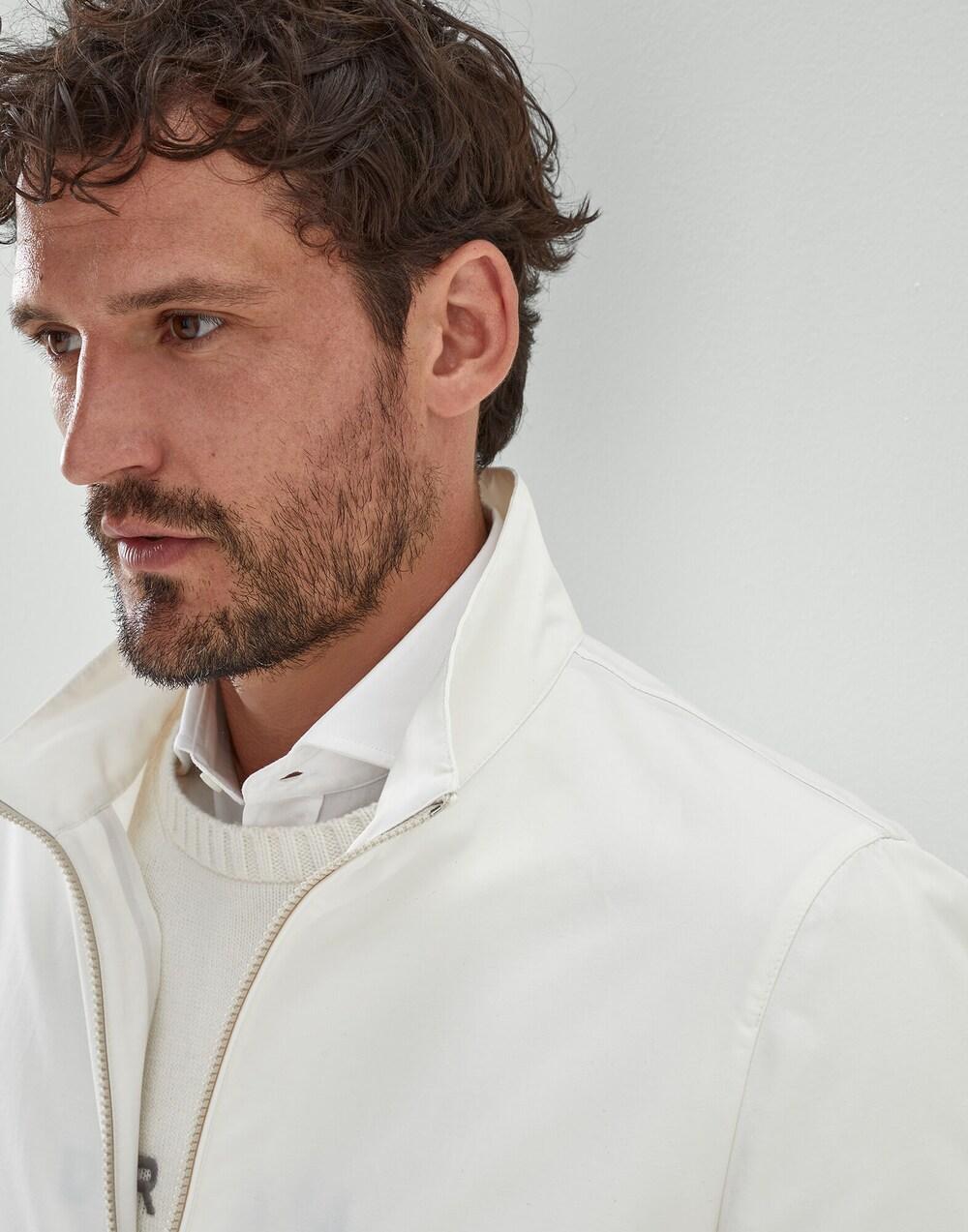 Beige Cotton Full-Length Jacket