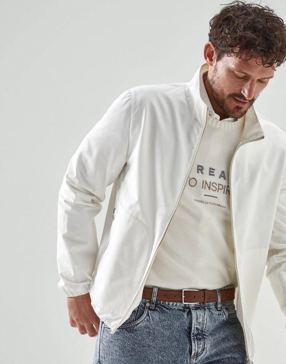 Beige Cotton Full-Length Jacket