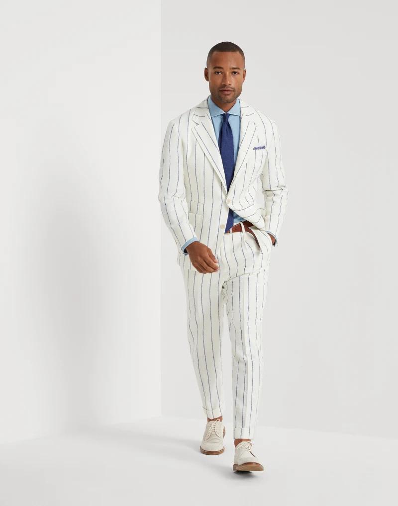 Bicolor Linen Blazer