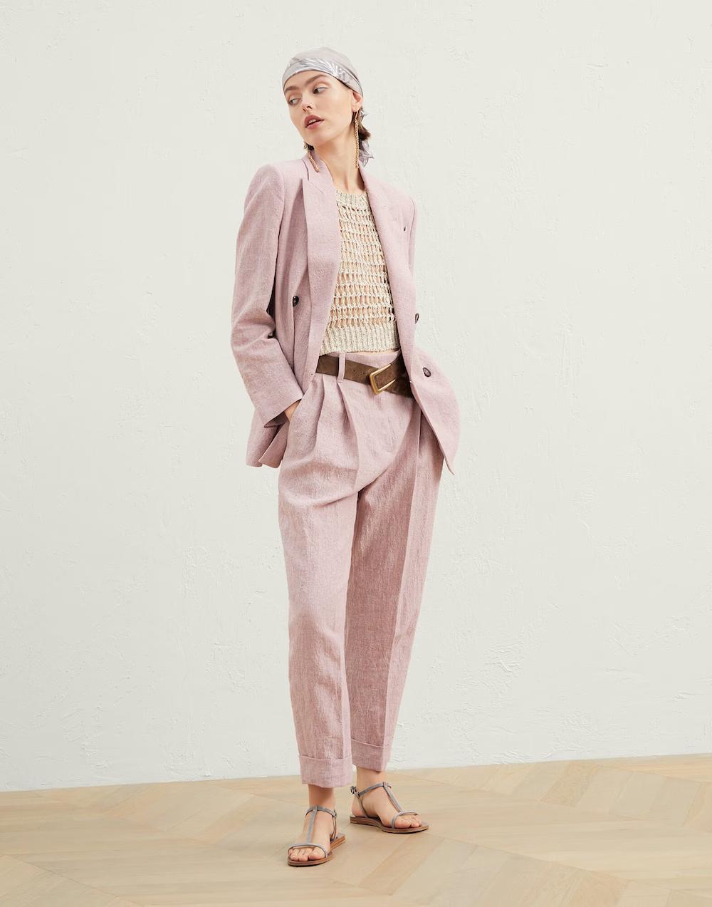 Pink Linen Blazer
