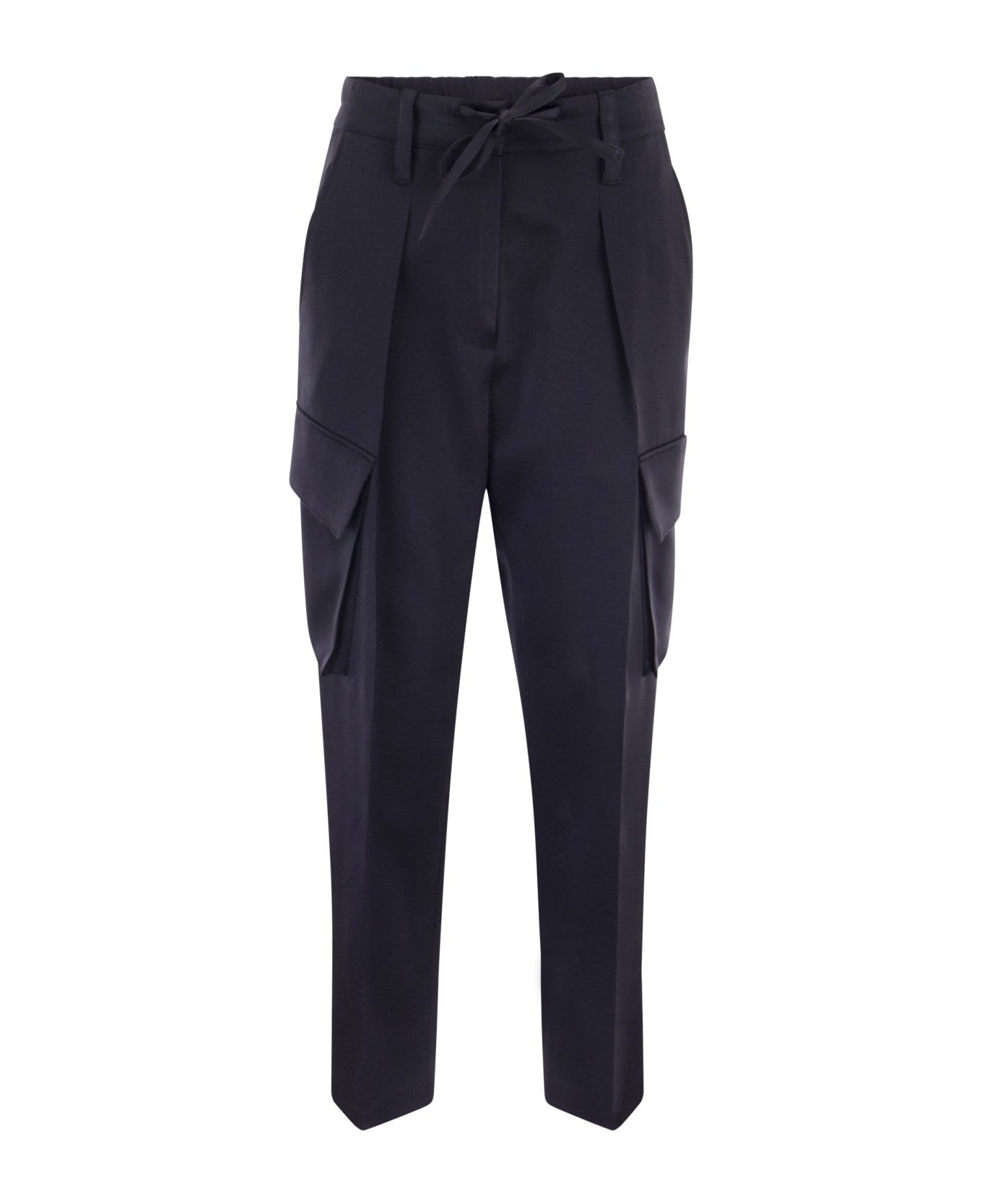 Blue Acetate Cargo Pants
