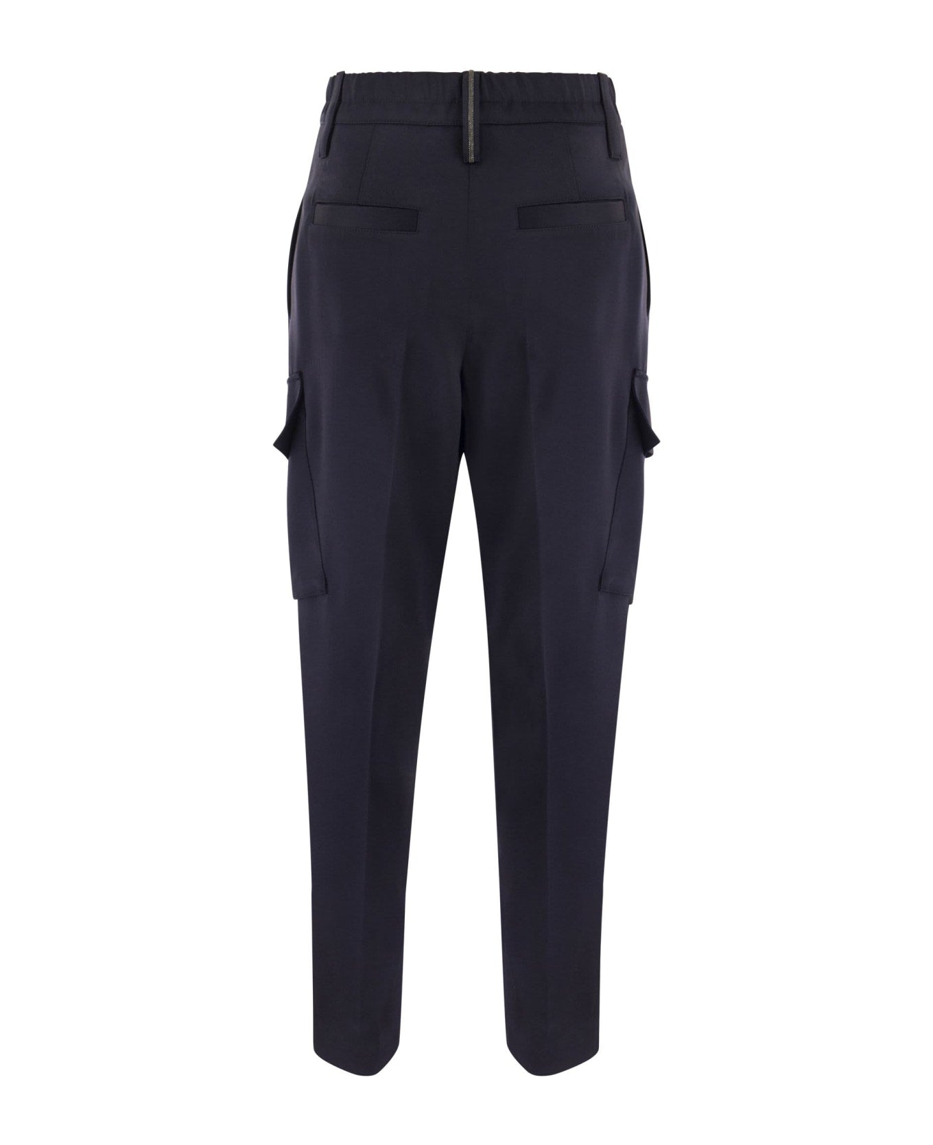 Blue Acetate Cargo Pants