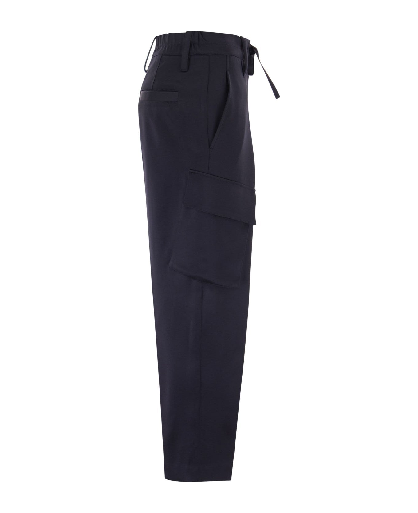 Blue Acetate Cargo Pants