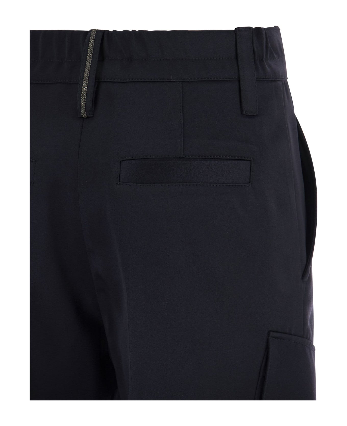 Blue Acetate Cargo Pants