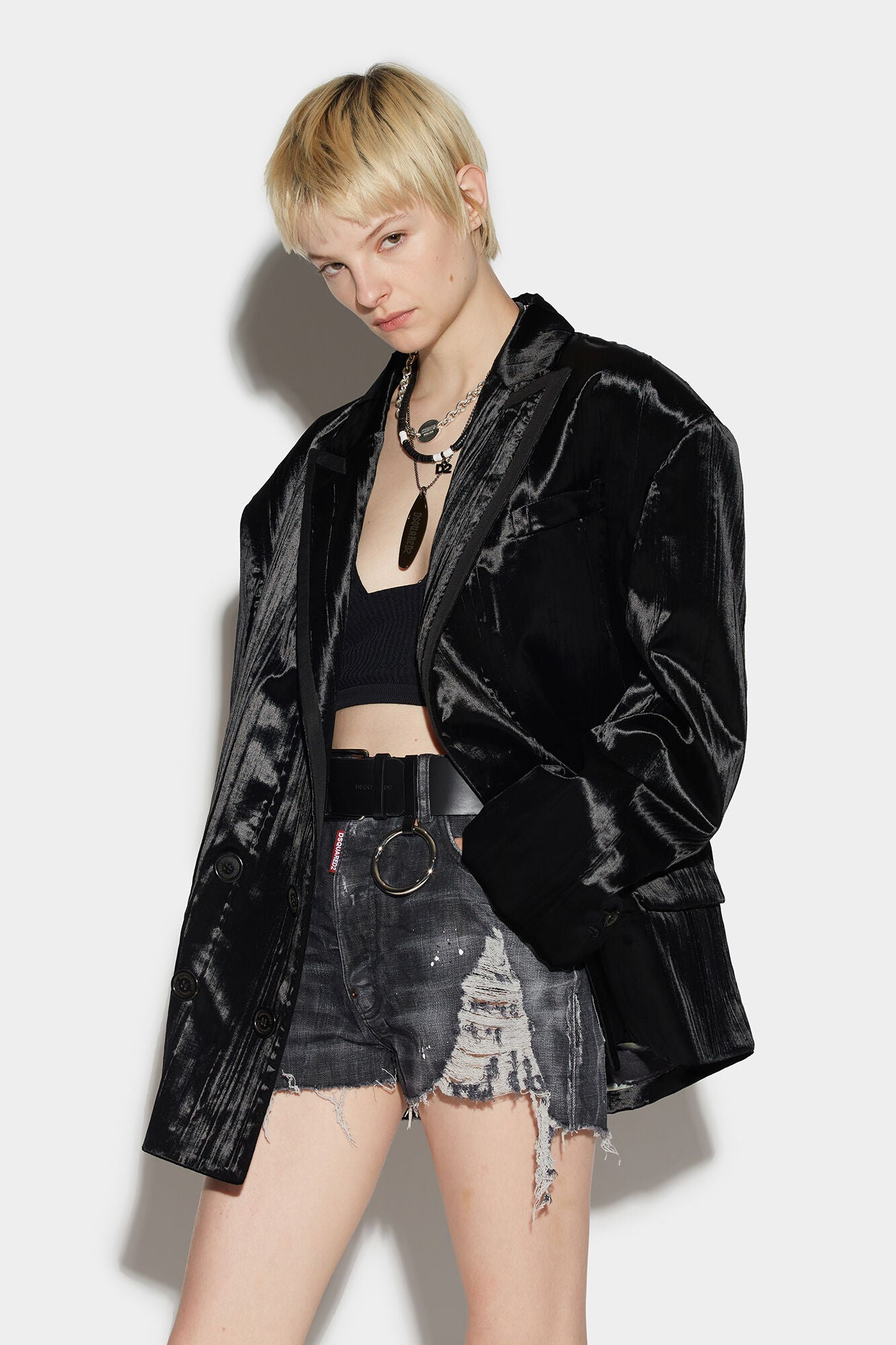Black Fibres Shorts
