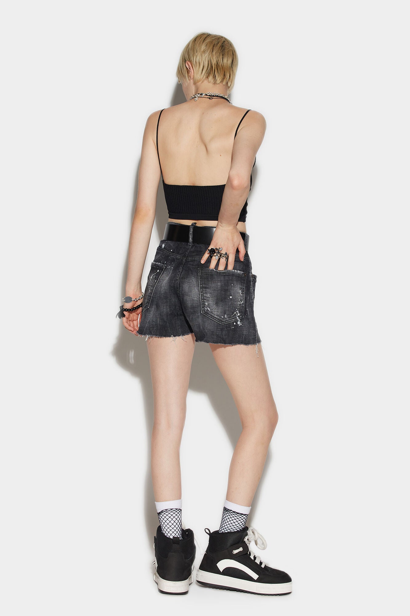 Black Fibres Shorts