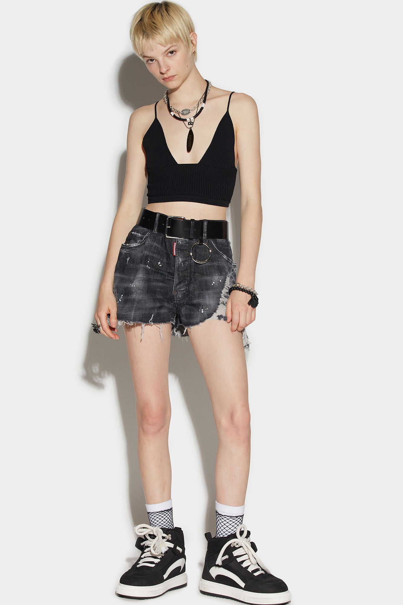 Black Fibres Shorts