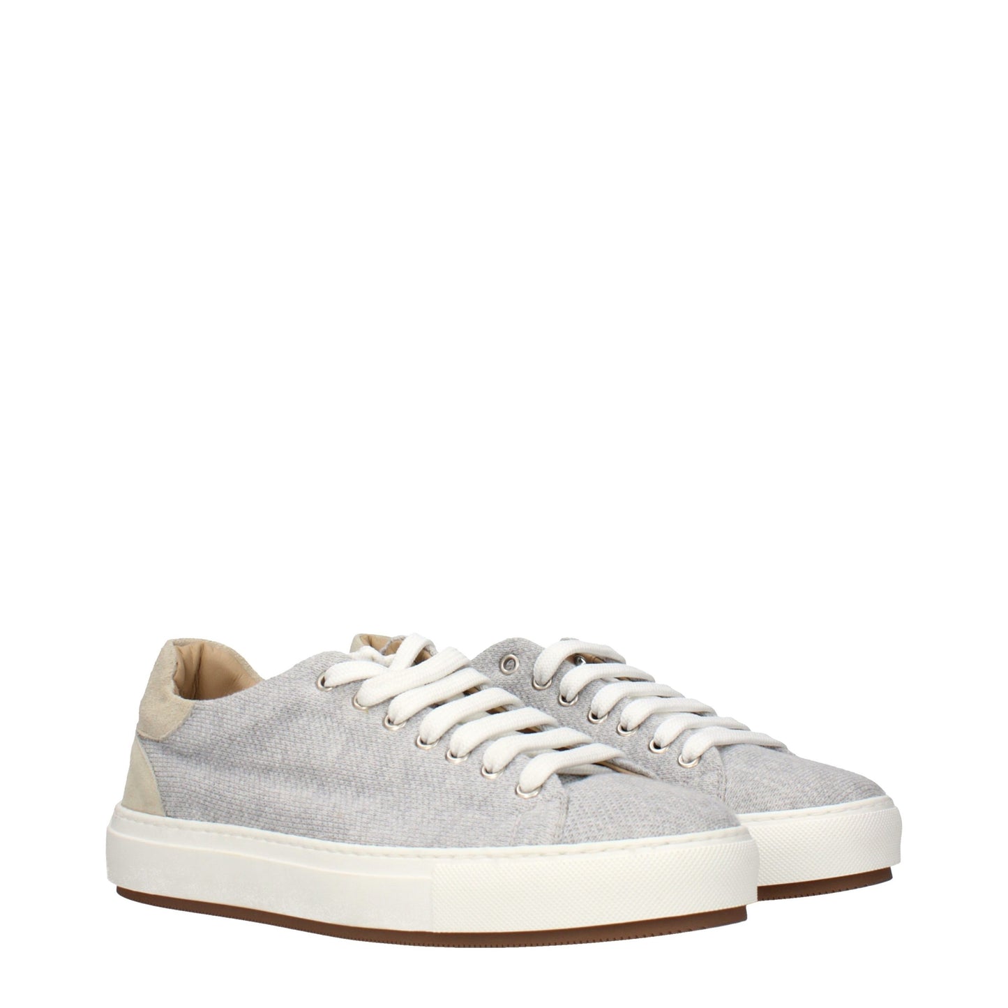 Gray Fabric Low Top Sneakers