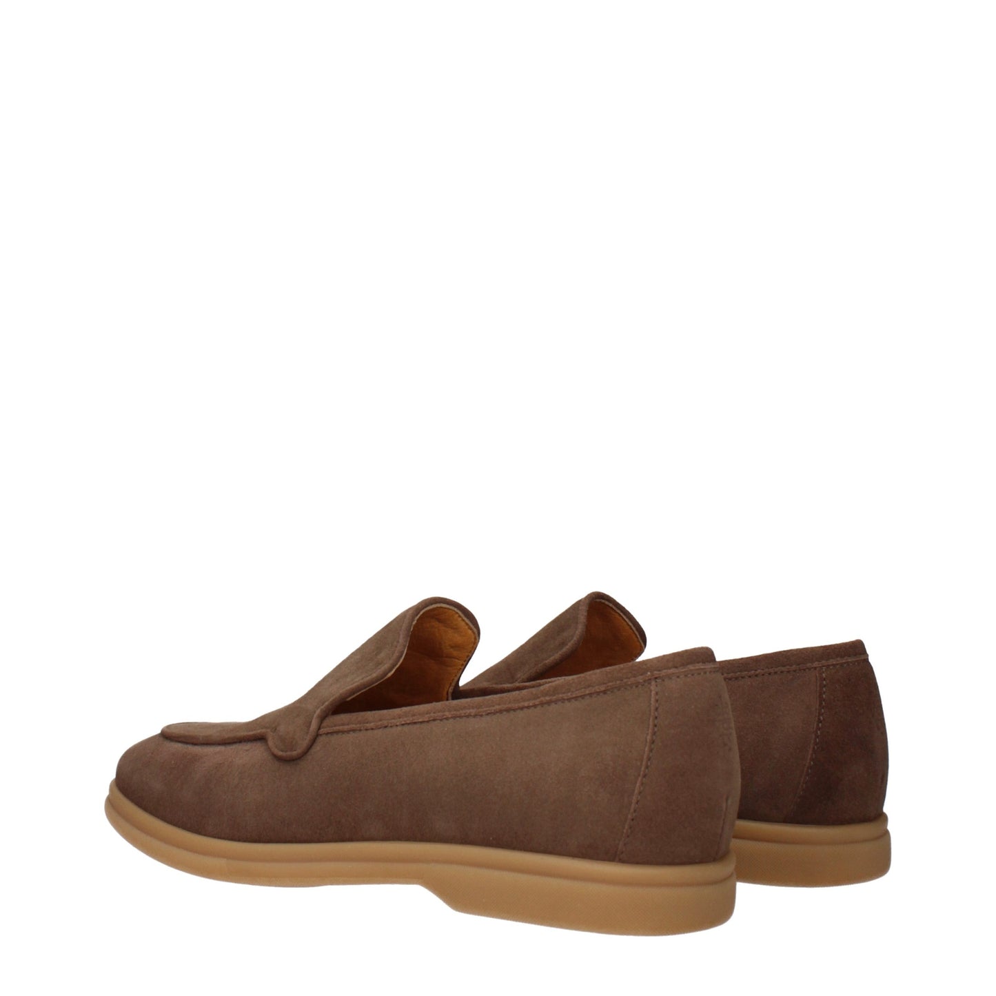 Brown Leather Slip-On Loafers