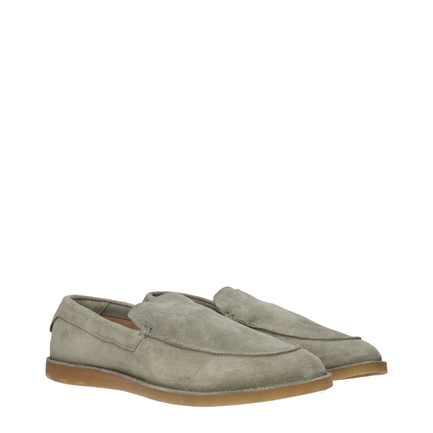 Green Leather Slip-On Loafers