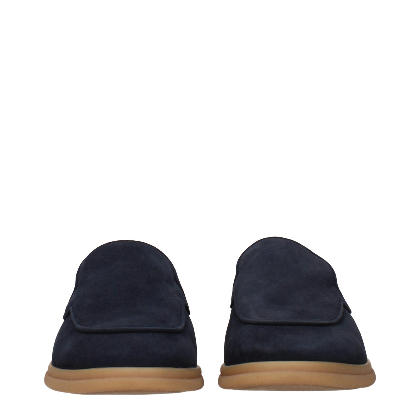 Blue Leather Slip-On Loafers