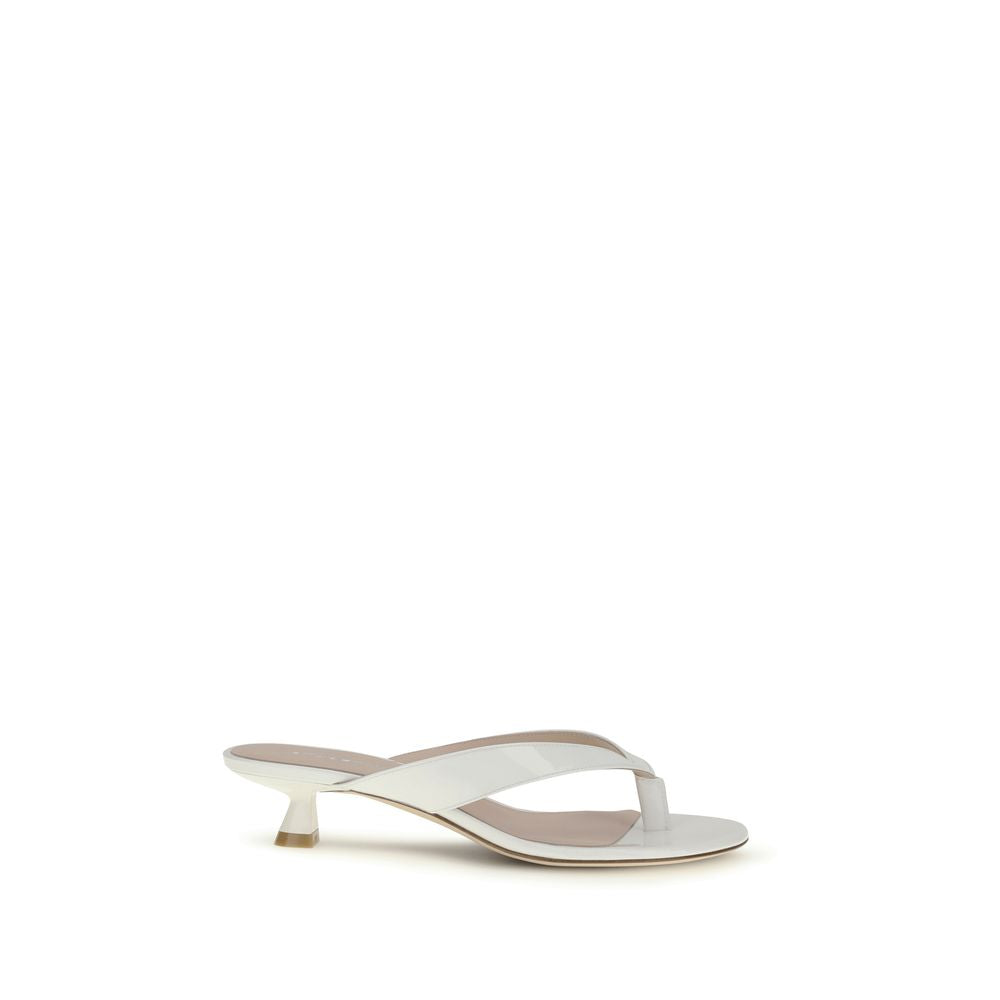 White Calf Leather Bos Taurus Sandals
