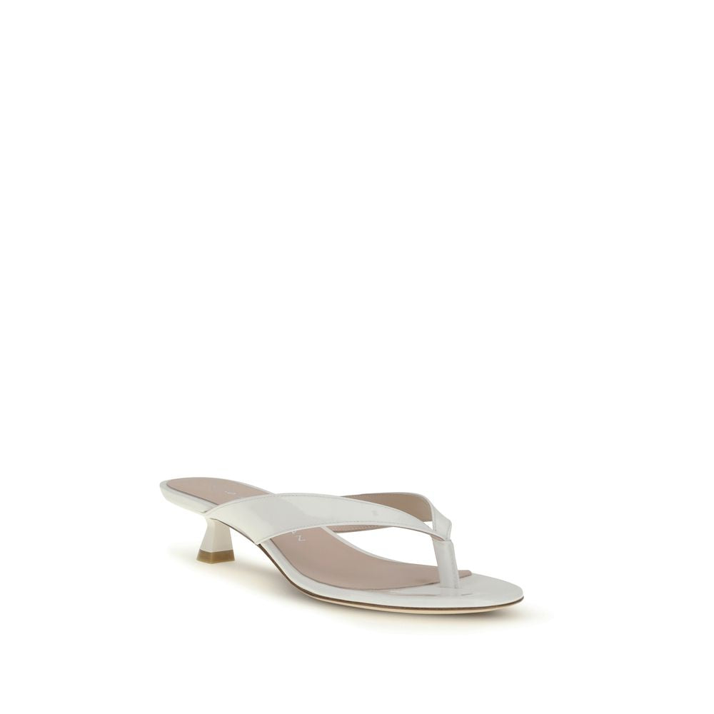 White Calf Leather Bos Taurus Sandals