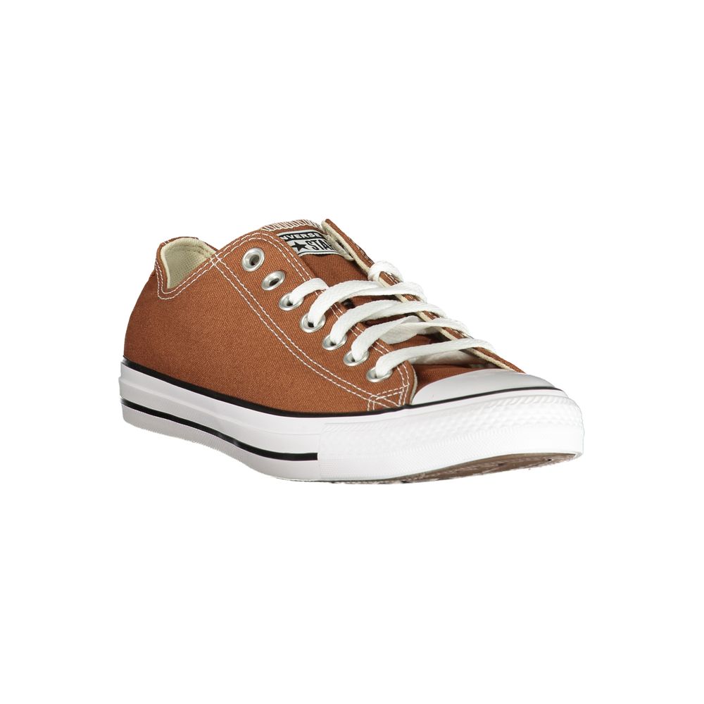 Brown Polyester Low Top Sneakers