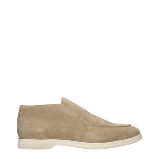 Beige Leather Ankle Boots