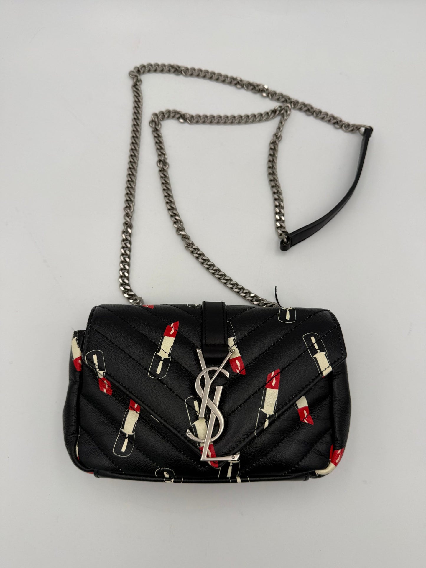 SAINT LAURENT MINI COLLEGE Lip Stick Handbag