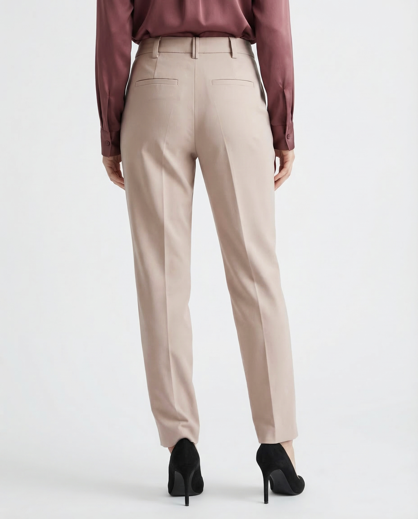 Beige Cotton Dress Pants