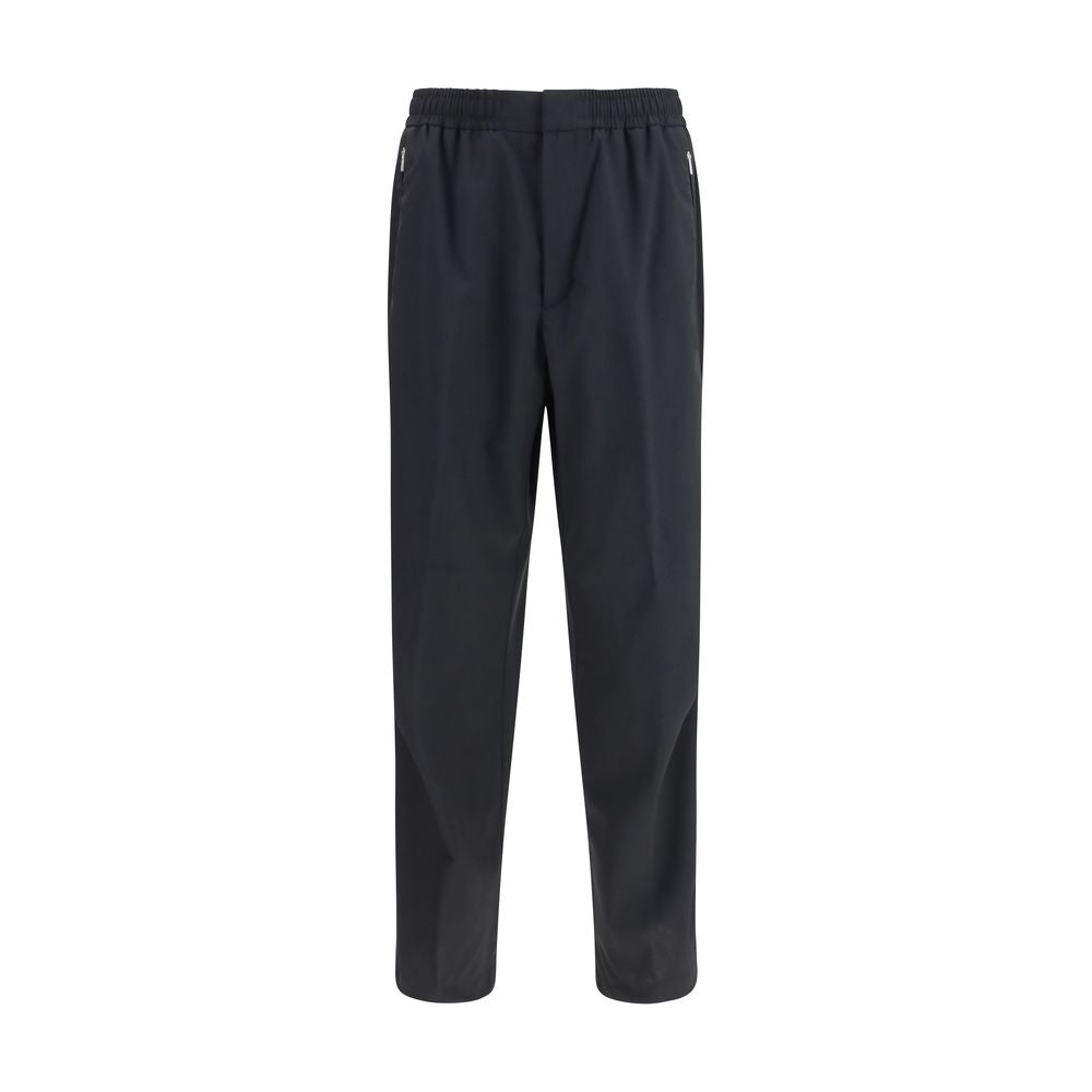 Black Polyester Casual Pants