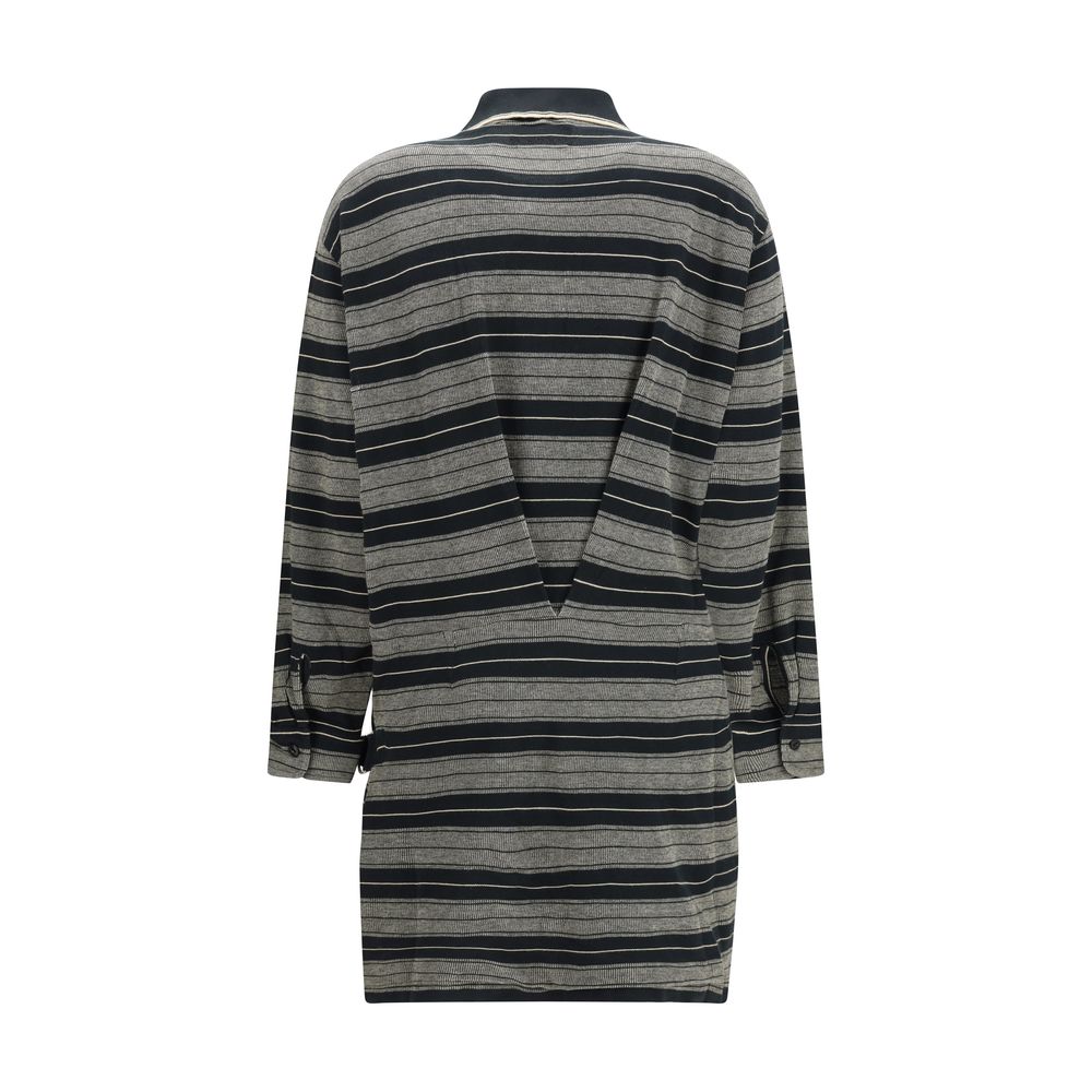 Gray Cotton Casual Dress